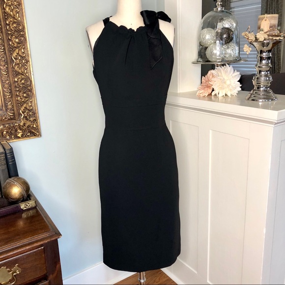 Ann Taylor Dresses & Skirts - Ann Taylor Black Sheath Dress with Bow Slimming